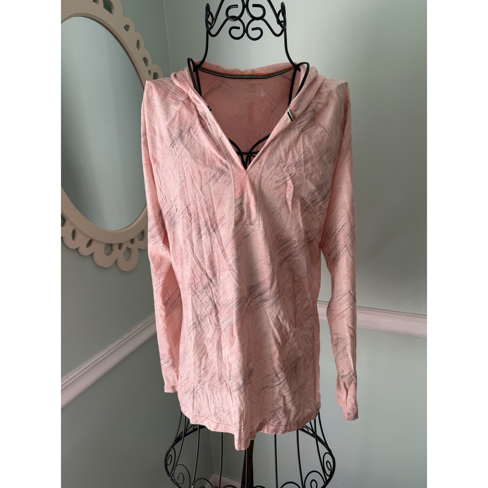 SMARTWOOL Merino 150 Wool Pattern Hoody Long Sleeve Shirt Top‎ Pink Small Base